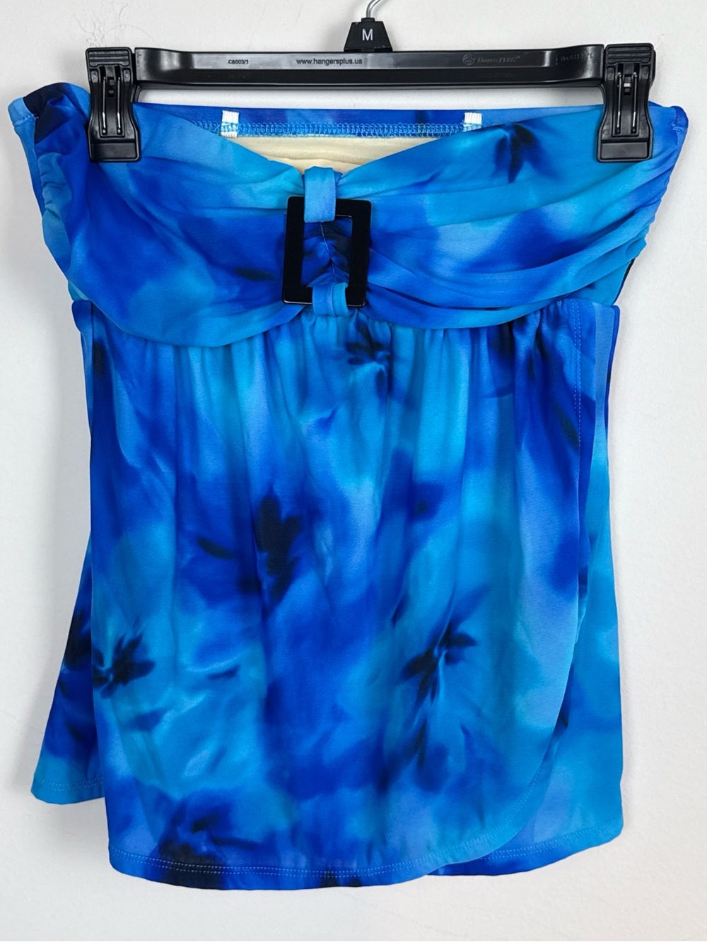 Miraclesuit Tankini Top Blue Black Size 10